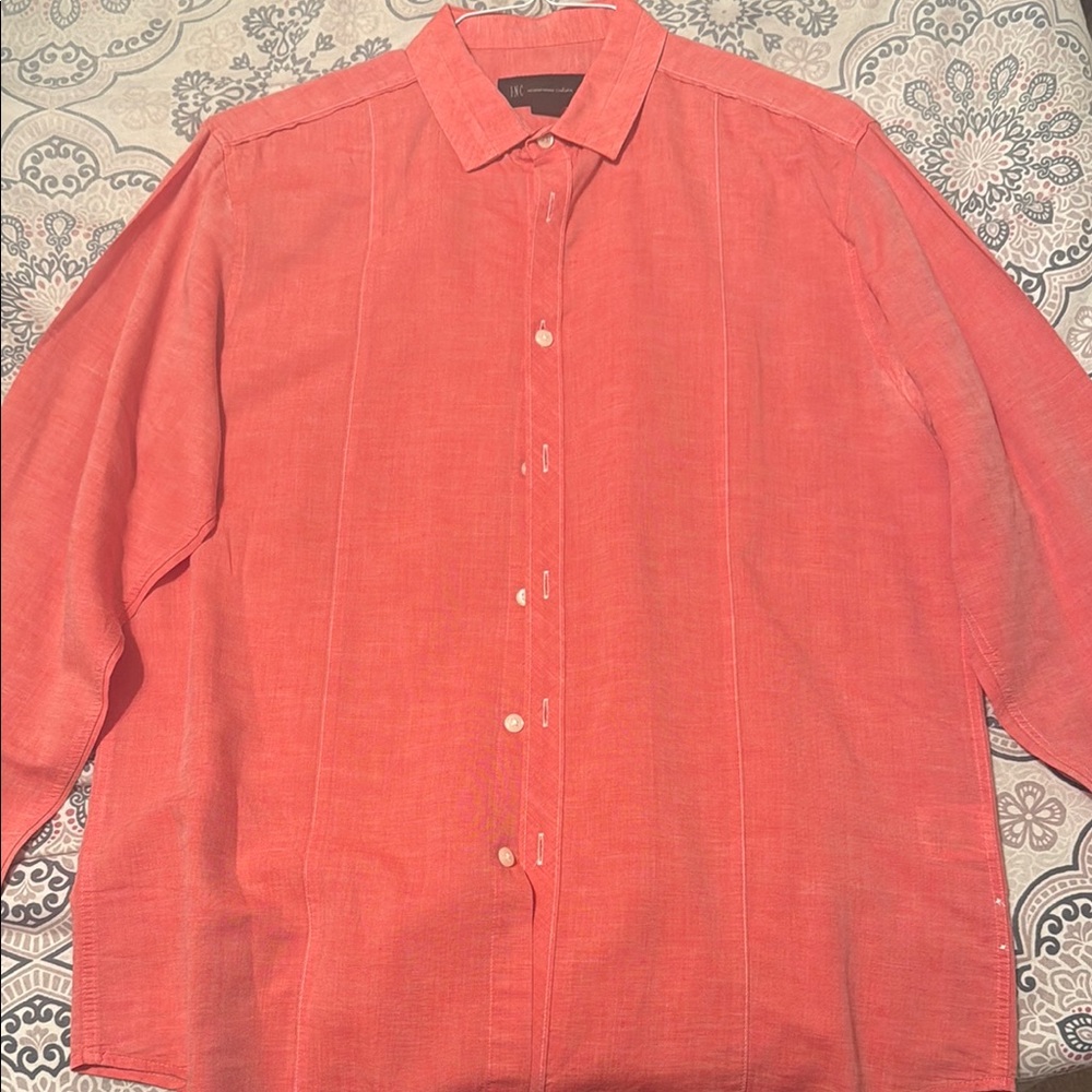 INC International Concepts Salmon Casual Button Down Shirt